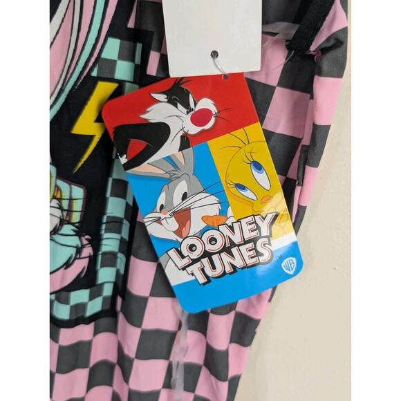 Looney Tunes Large Body Suit Pink Black Checkered Bugs Bunny Bodysuit - Picture 5 of 5